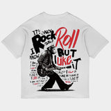 ZocoFits Rock & Roll White Oversized Tee