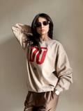 HAZELREEBA Beige Sweat Shirt